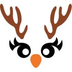 christmas owl reindeer face