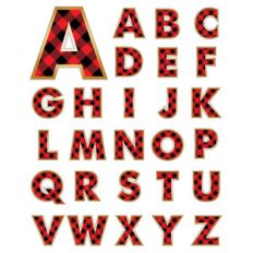 buffalo plaid alphabet/monograms