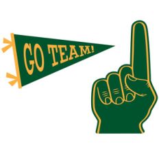 go team pennant and foam finger