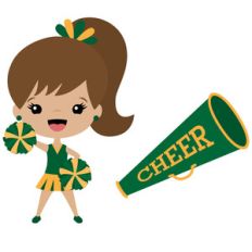 cheerleader and megaphone