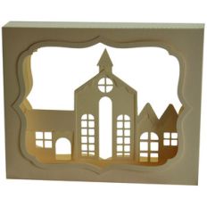 village church shadow box decoration