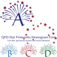 qfd star fireworks monogram font