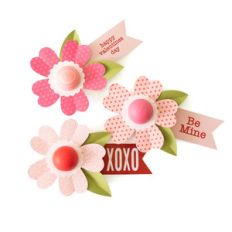 valentine heart flower lip balm