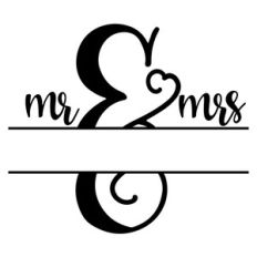 mr and mrs split monogram frame design