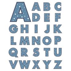 snow on blue alphabet/monogram