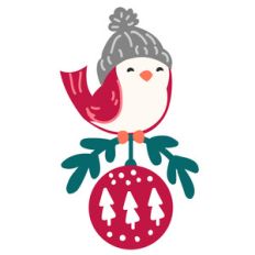 little bird with christmas ornament