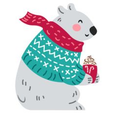 christmas polar bear