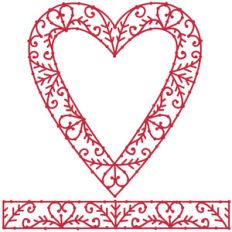 hearts and fronds frame and border