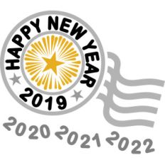 happy new year stamp