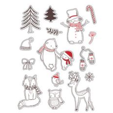 ml winter bear friends stickers