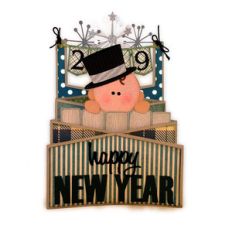 new year baby peeking card