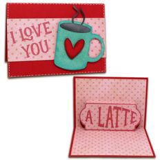 a latte pop-up card