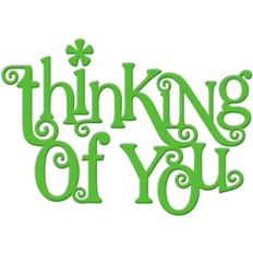 'thinking of you' word art