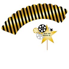 movie awards cupcake wrapper and topper