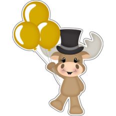 new years moose holding balloons