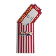 movie night invitation ticket and sleeve