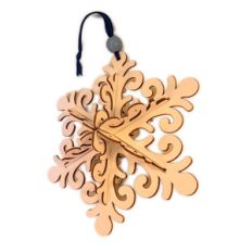 snowflake slot form swirls 3d ornament