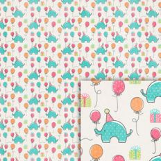 birthday elephant background paper