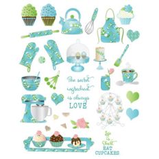 blue patterned baking planner stickers