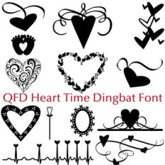qfd heart time dingbat font