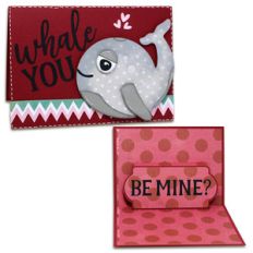 whale you be mine pop-up card