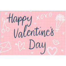 happy valentines day 4x6 journal card