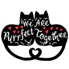 we are purr-fect together valentines cats