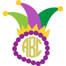 mardi gras monogram frame