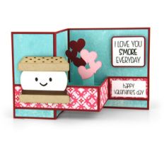 pop up box card valentine s'more