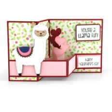 pop up box card valentine llama