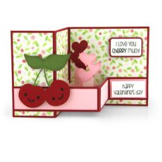 pop up box card valentine cherries