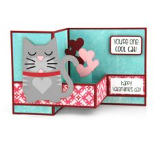pop up box card valentine cat