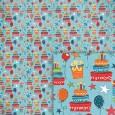 blue birthday background paper