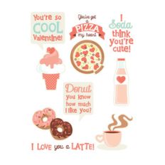i heart you food stickers