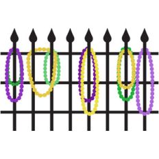 mardi gras beads fence