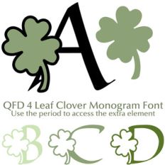 qfd 4 leaf clover monogram font