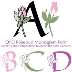 qfd rosebud monogram font
