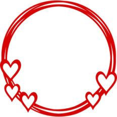 hearts love circle frame