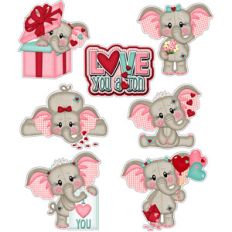 love you a ton elephant stickers