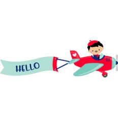 boy in airplane