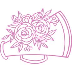 cheer megaphone floral