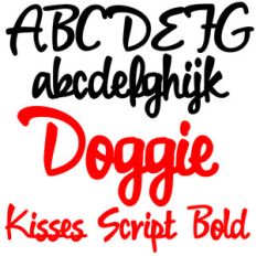 zp doggie kisses script bold