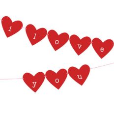 i love you heart banner