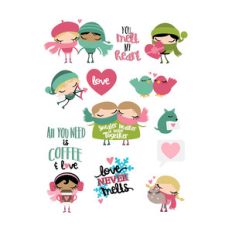 winter cuties love stickers