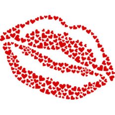 lipstick stain hearts