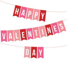 happy valentine's day banner ombre