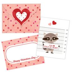 valentine card - raccoon
