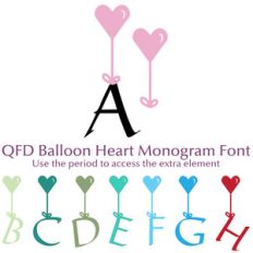qfd balloon heart monogram font