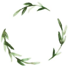 green leaves watercolor wreath