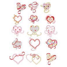 hearts, beads, ribbon planner stickers